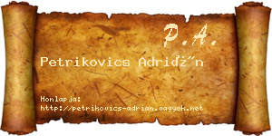 Petrikovics Adrián névjegykártya