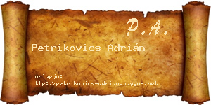Petrikovics Adrián névjegykártya