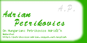 adrian petrikovics business card